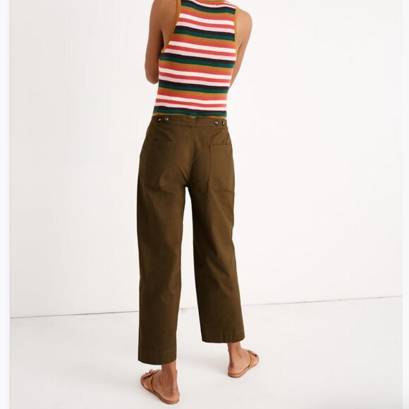 NWT Madewell Greenwich Relaxed Pants: Button-Front Edition Size 24 in Kale - Picture 9 of 9